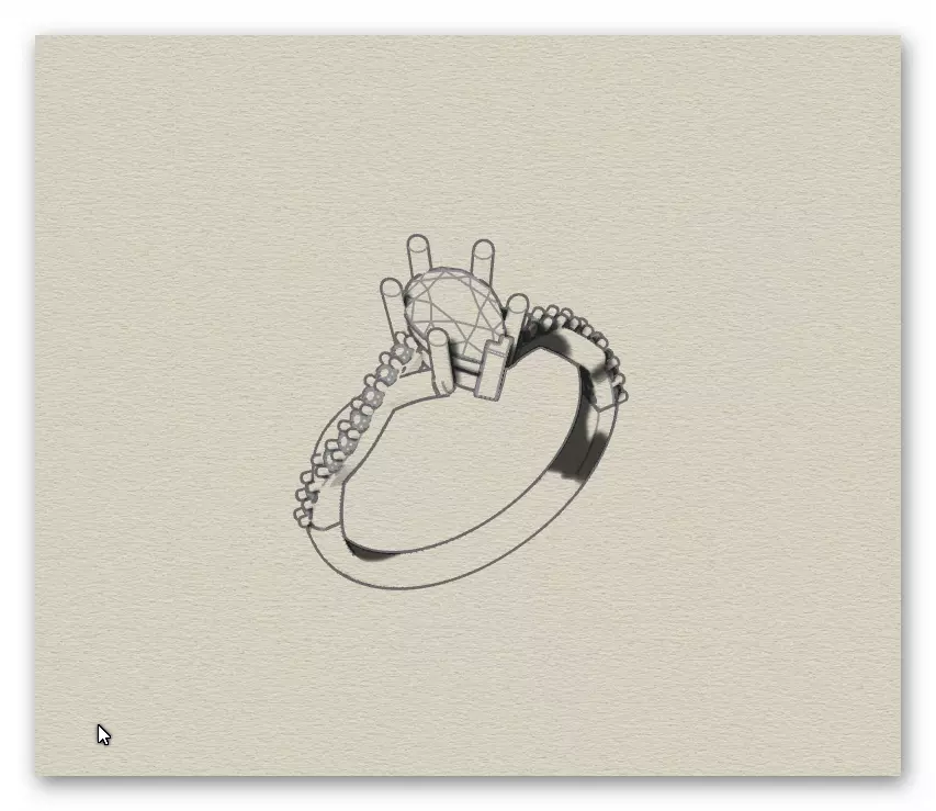 pear bypass jewelry ring  3D print model_8