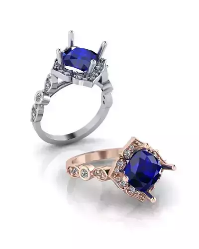 cushion square halo engagement jewelry ring 