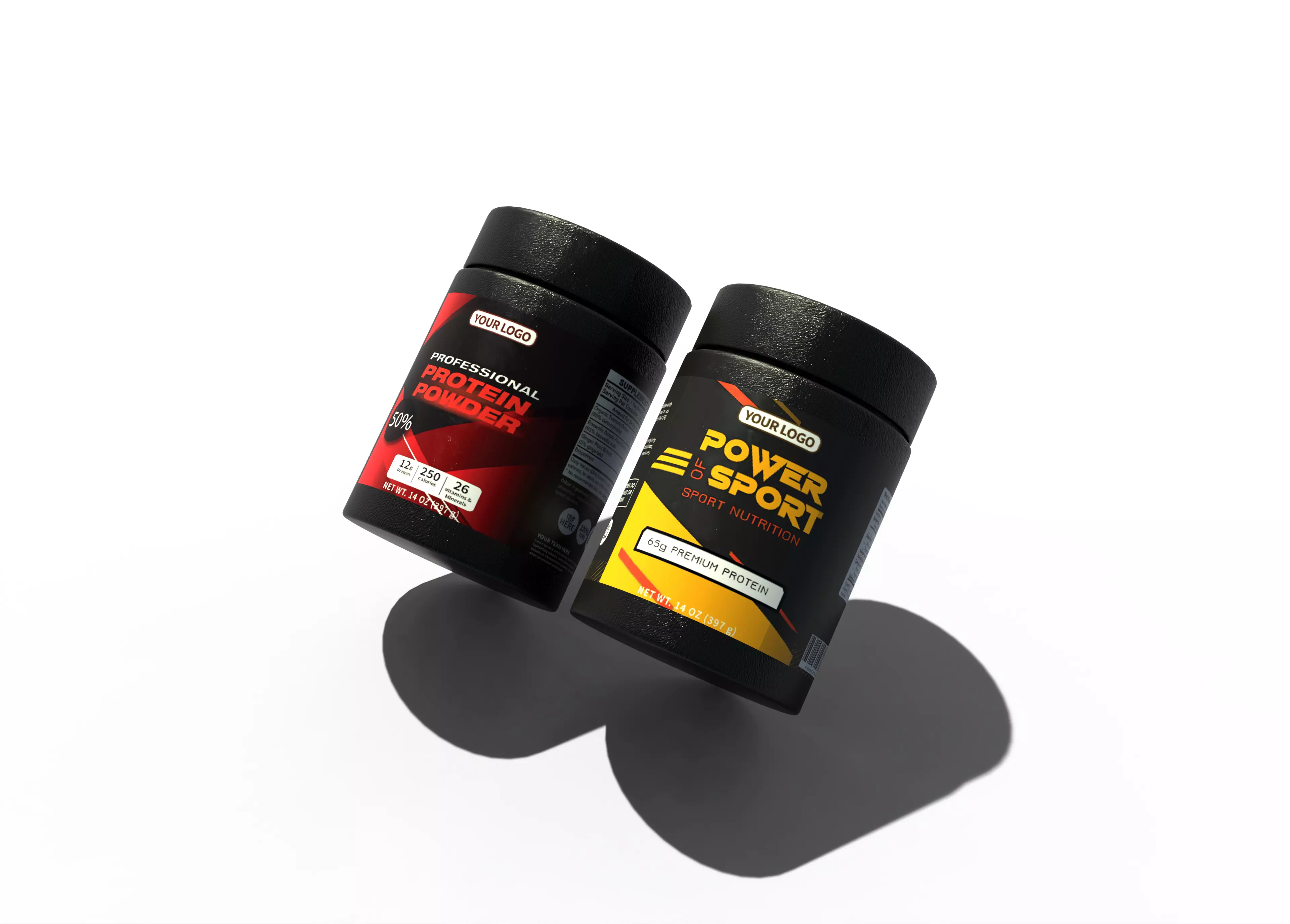 protein bottles Low-poly 3D model_9