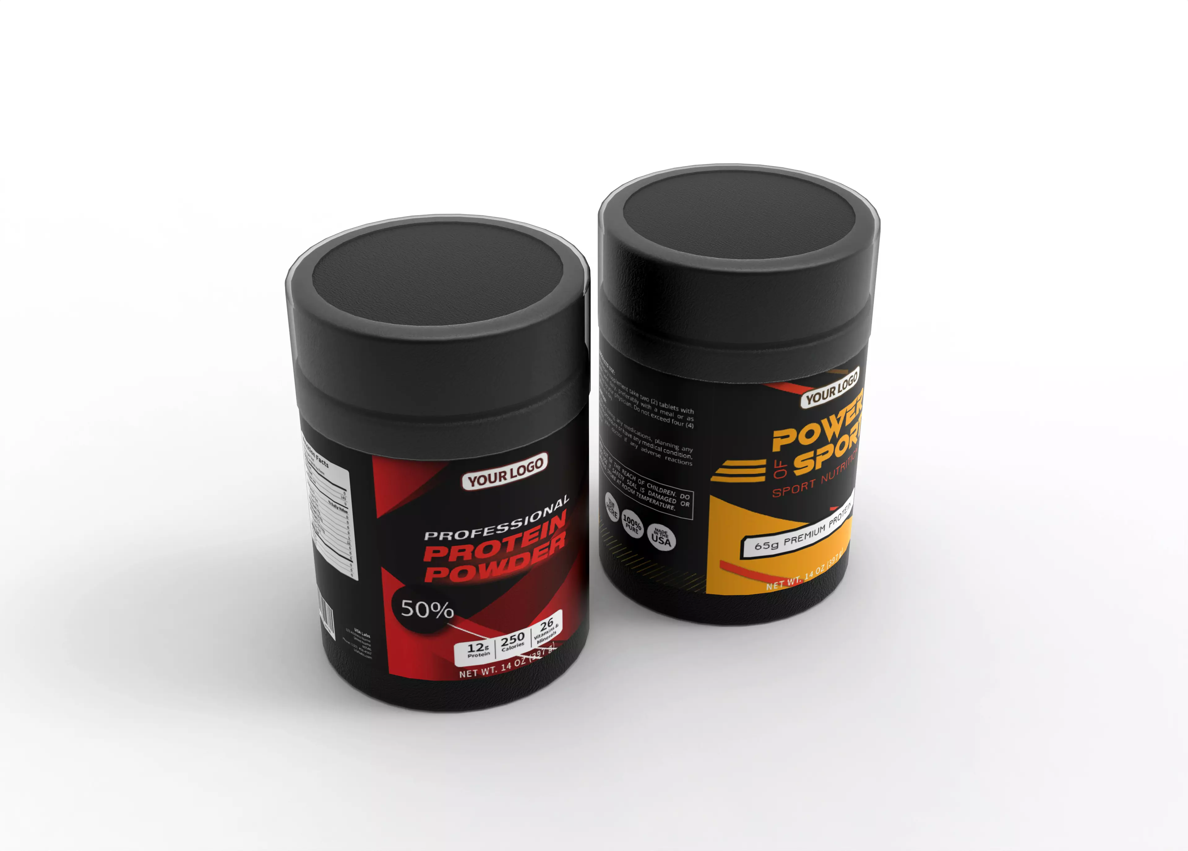 protein bottles Low-poly 3D model_5