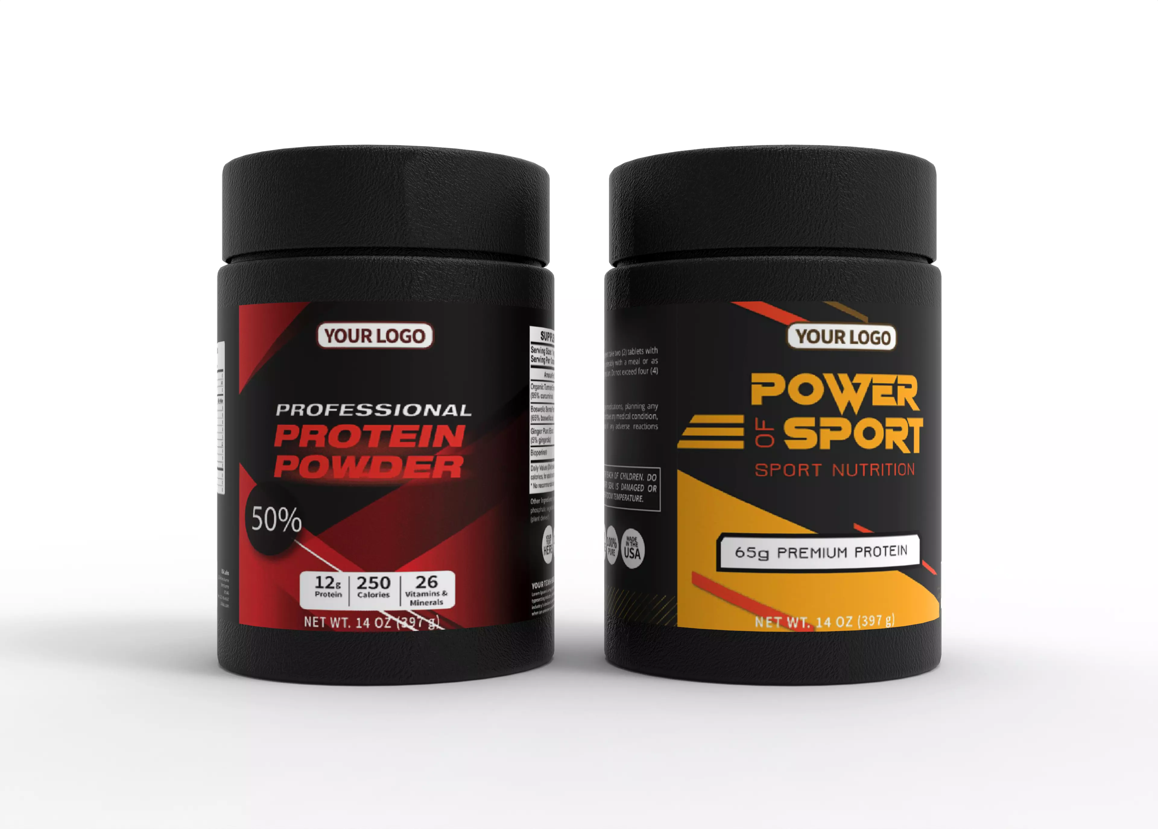 protein bottles Low-poly 3D model_1