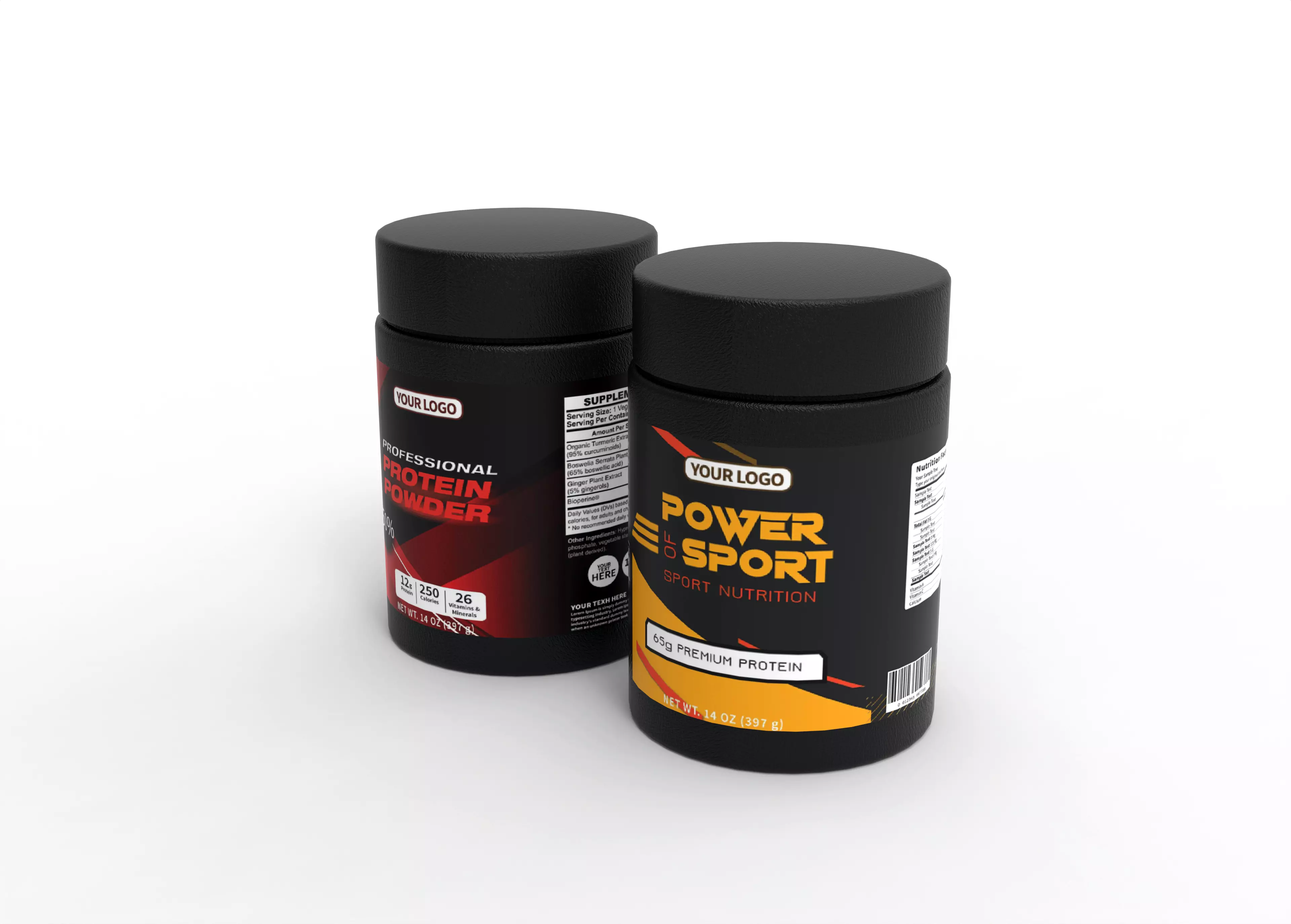 protein bottles Low-poly 3D model_7