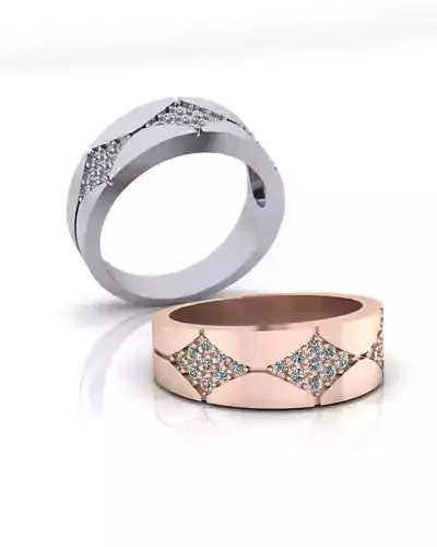 man pave setting jewelry ring 