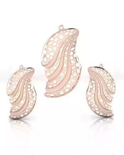 fusion gold set pendant and earring 