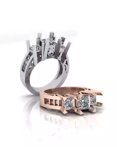 3 princess high jewelry ring 