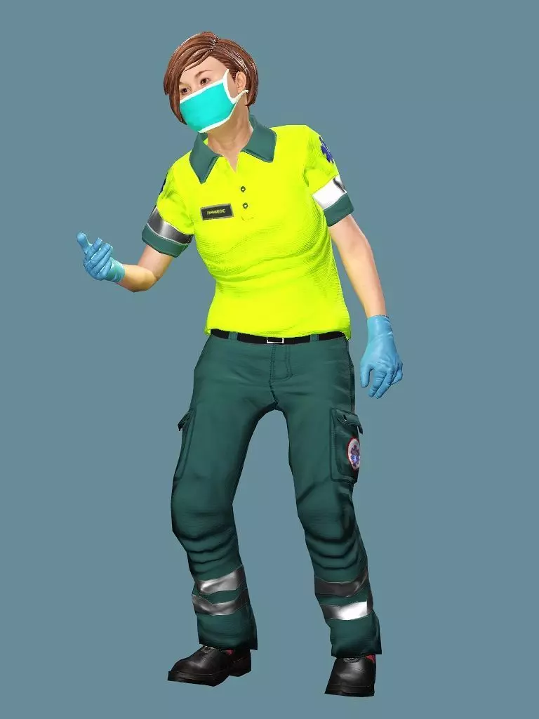 Realistic Rigged Construction Workers Woman 01 Character  Low-poly 3D model_2