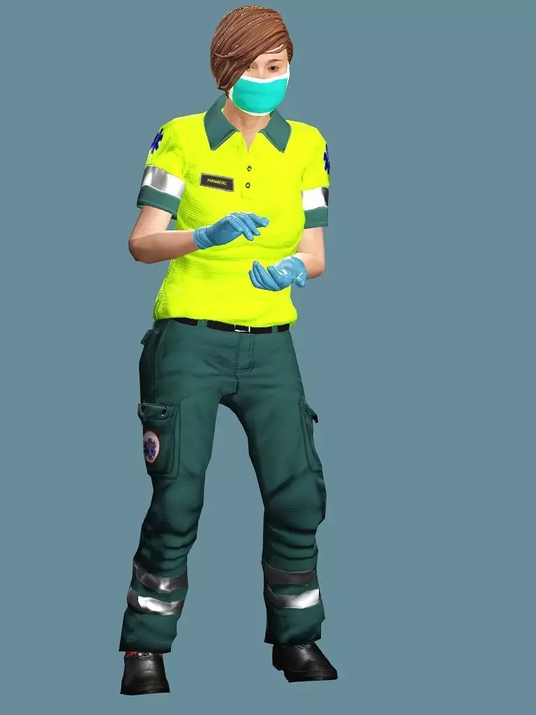 Realistic Rigged Construction Workers Woman 01 Character  Low-poly 3D model_5