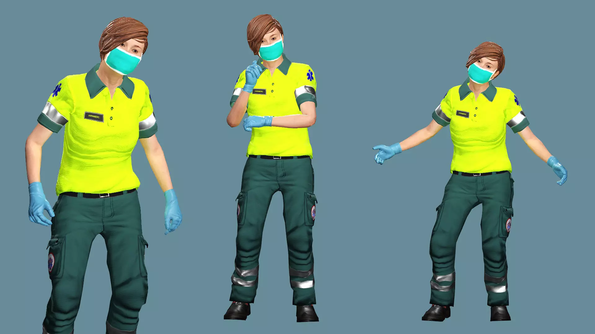 Realistic Rigged Construction Workers Woman 01 Character  Low-poly 3D model_0