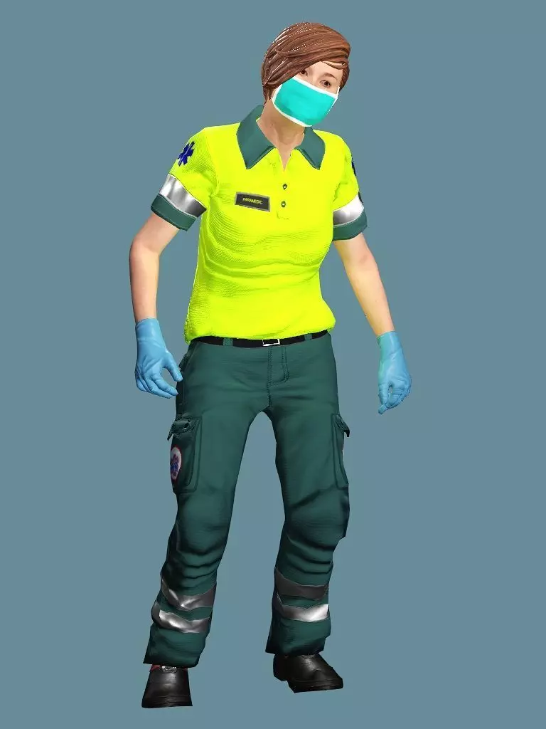 Realistic Rigged Construction Workers Woman 01 Character  Low-poly 3D model_3