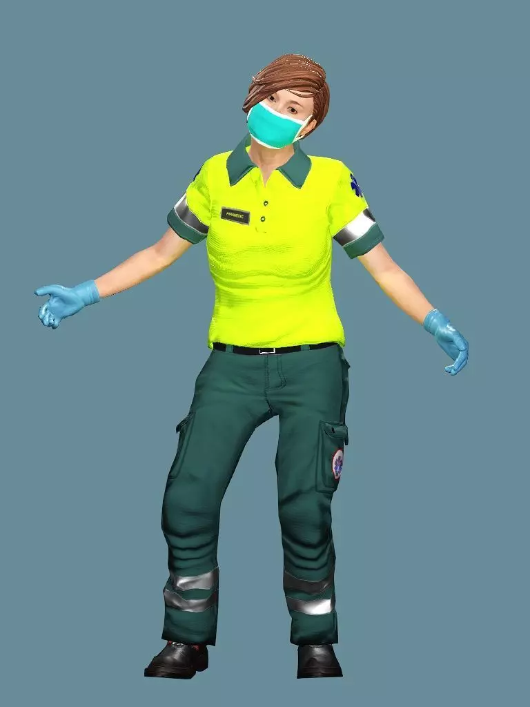 Realistic Rigged Construction Workers Woman 01 Character  Low-poly 3D model_6