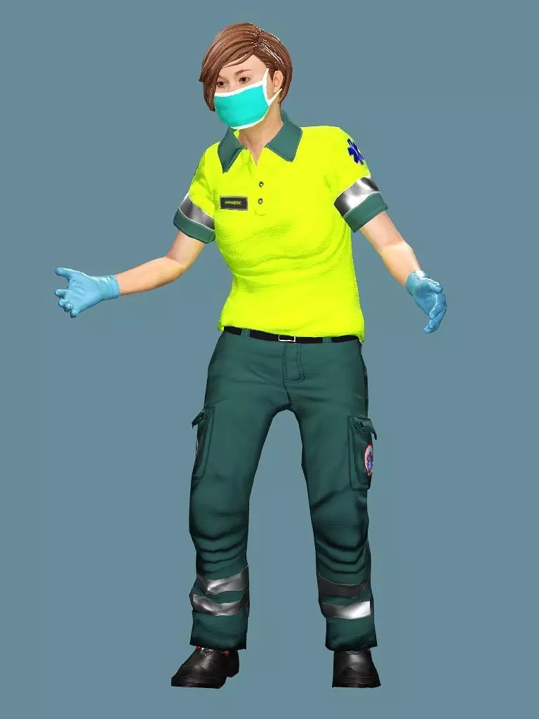 Realistic Rigged Construction Workers Woman 01 Character  Low-poly 3D model_1