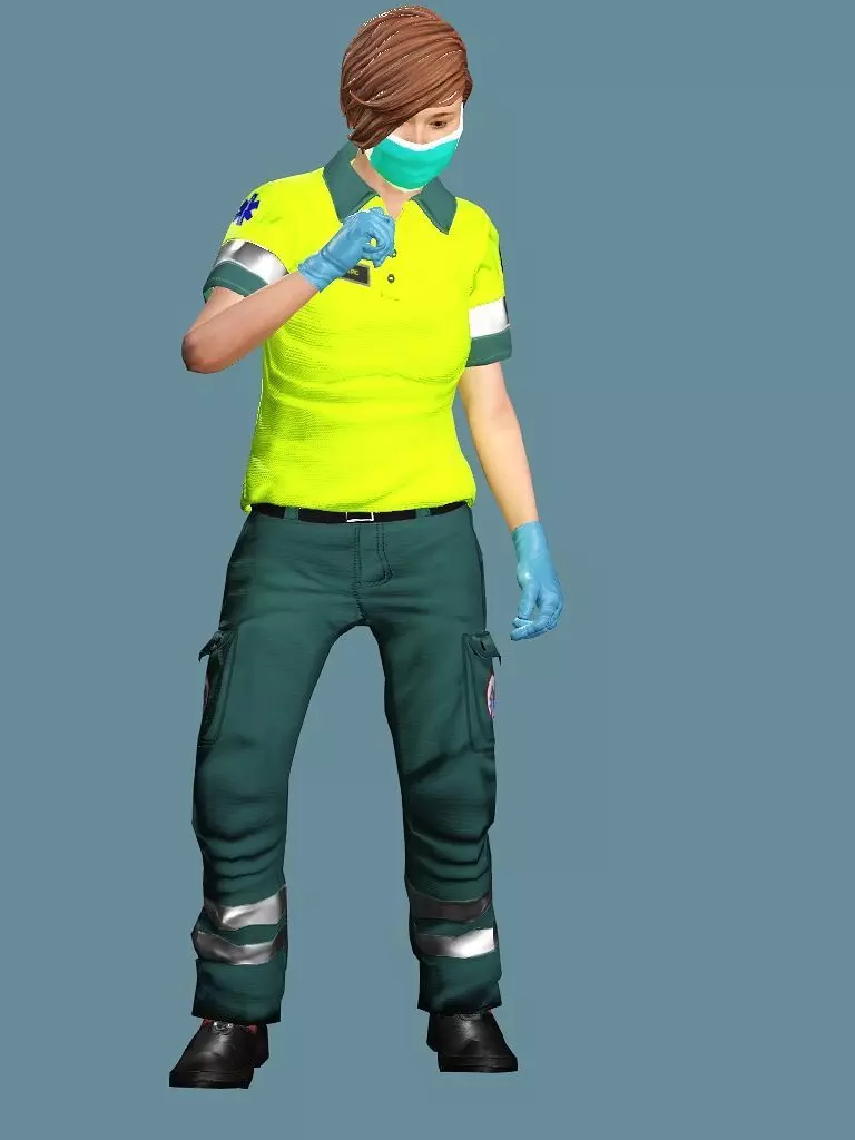 Realistic Rigged Construction Workers Woman 01 Character  Low-poly 3D model_4