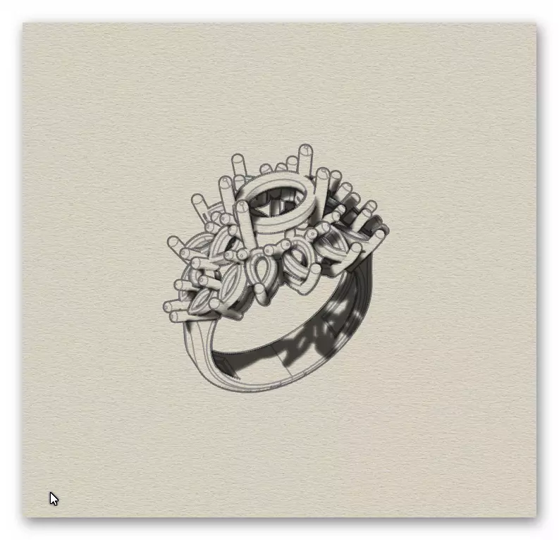 marquise and pear jewelry ring 3D print model_8