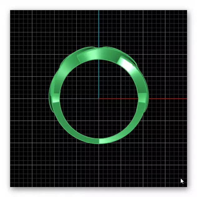 curb link shape gold ring 3D print model_2