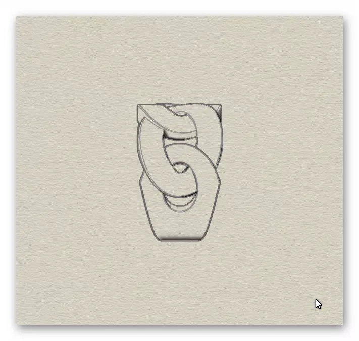 curb link shape gold ring 3D print model_6