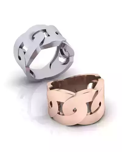 curb link shape gold ring 