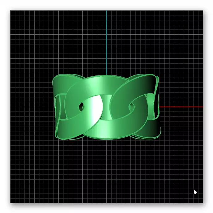 curb link shape gold ring 3D print model_4