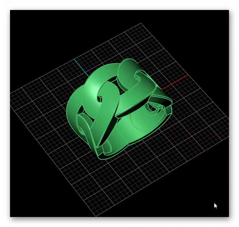 curb link shape gold ring 3D print model_1