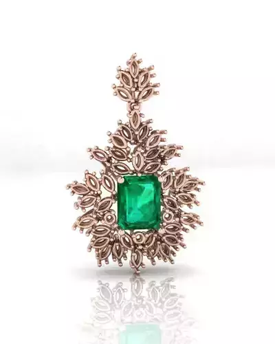 emerald and marquise jewelry pendant