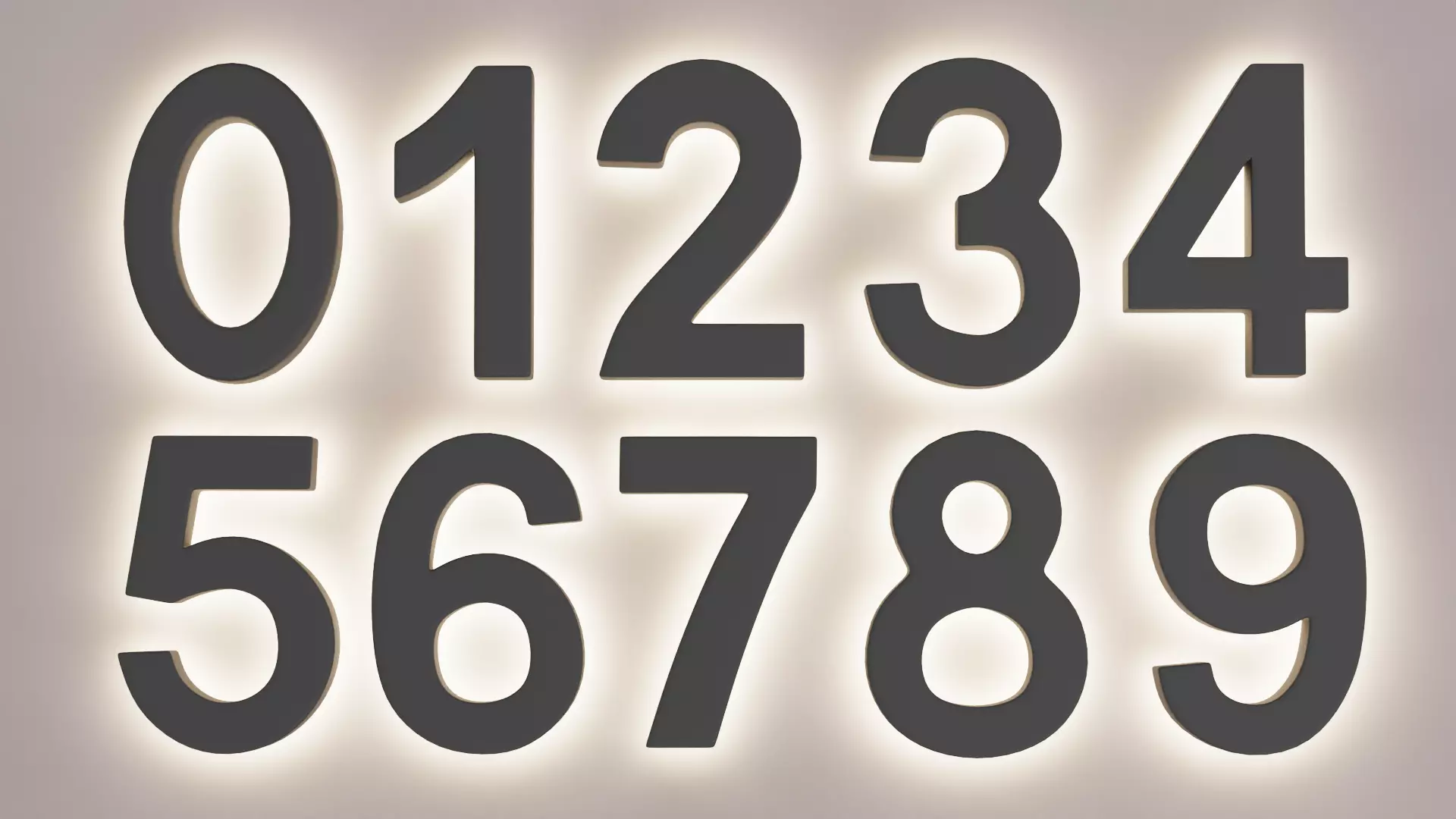 Illuminated Numbers - Light Digits Wall Set Low-poly 3D model_1