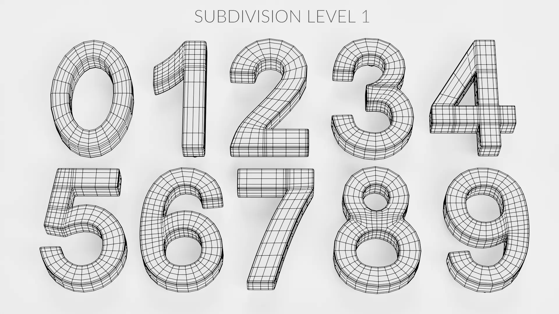 Illuminated Numbers - Light Digits Wall Set Low-poly 3D model_10