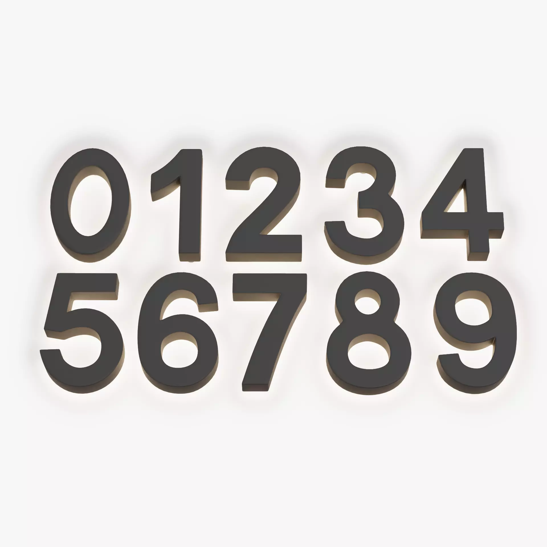 Illuminated Numbers - Light Digits Wall Set Low-poly 3D model_13