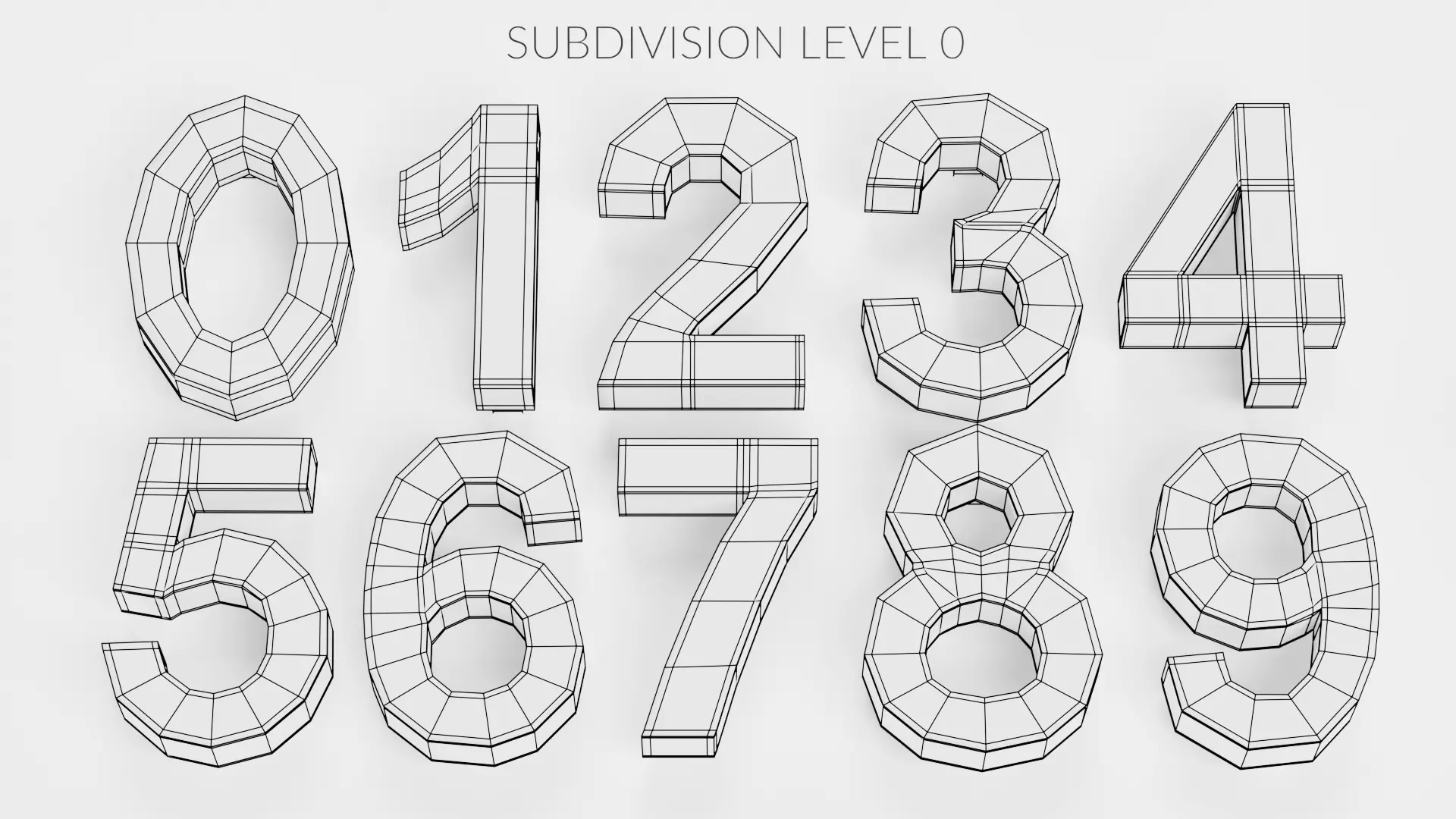 Illuminated Numbers - Light Digits Wall Set Low-poly 3D model_9