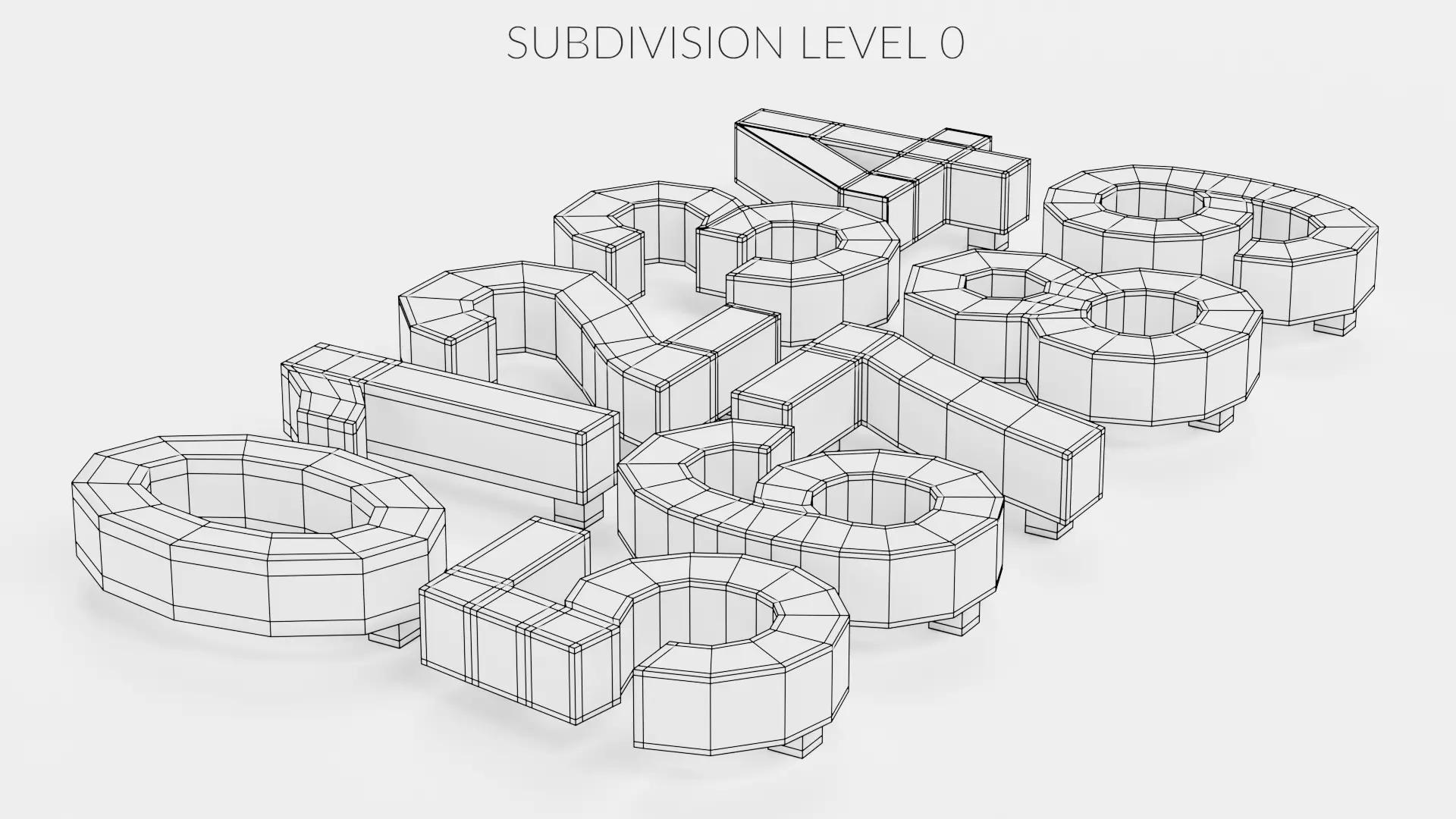 Illuminated Numbers - Light Digits Wall Set Low-poly 3D model_11