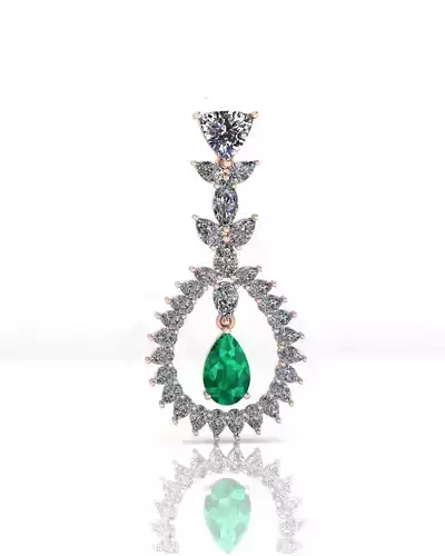 pear and triangle jewelry pendant