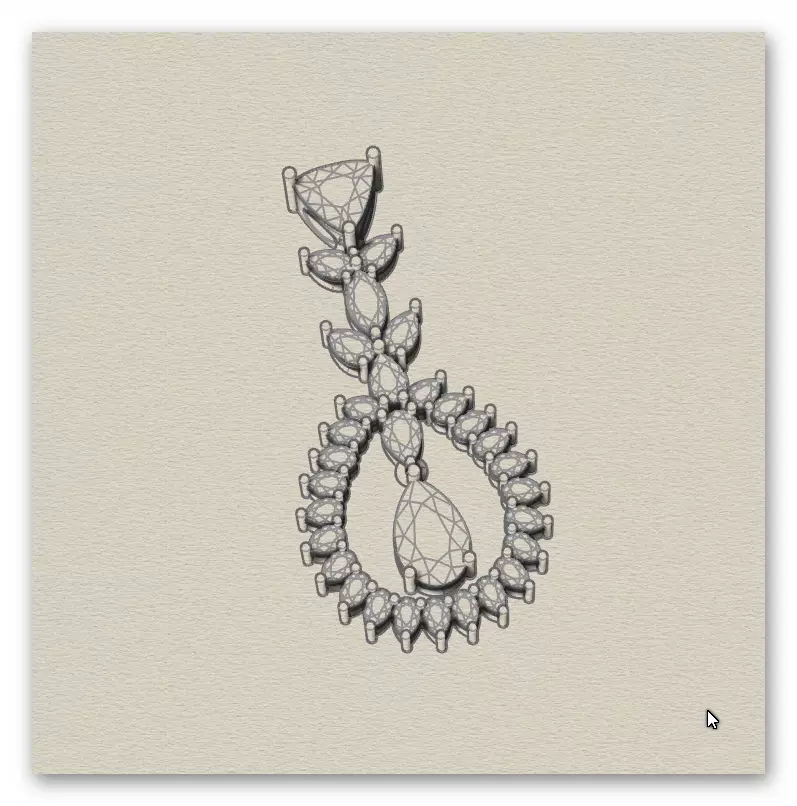 pear and triangle jewelry pendant 3D print model_6