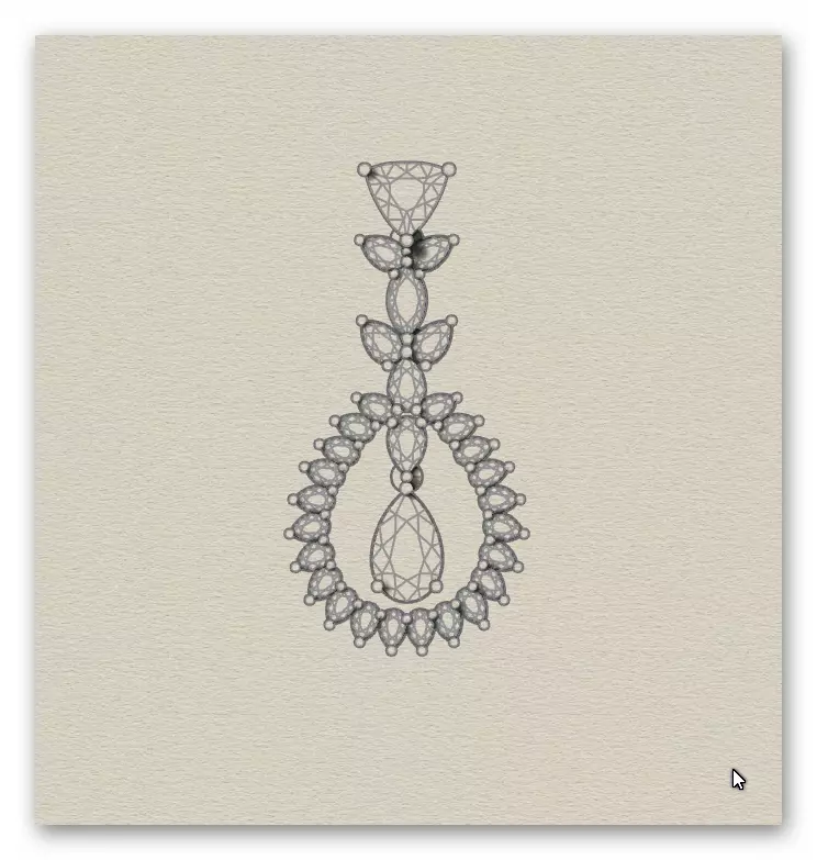 pear and triangle jewelry pendant 3D print model_4