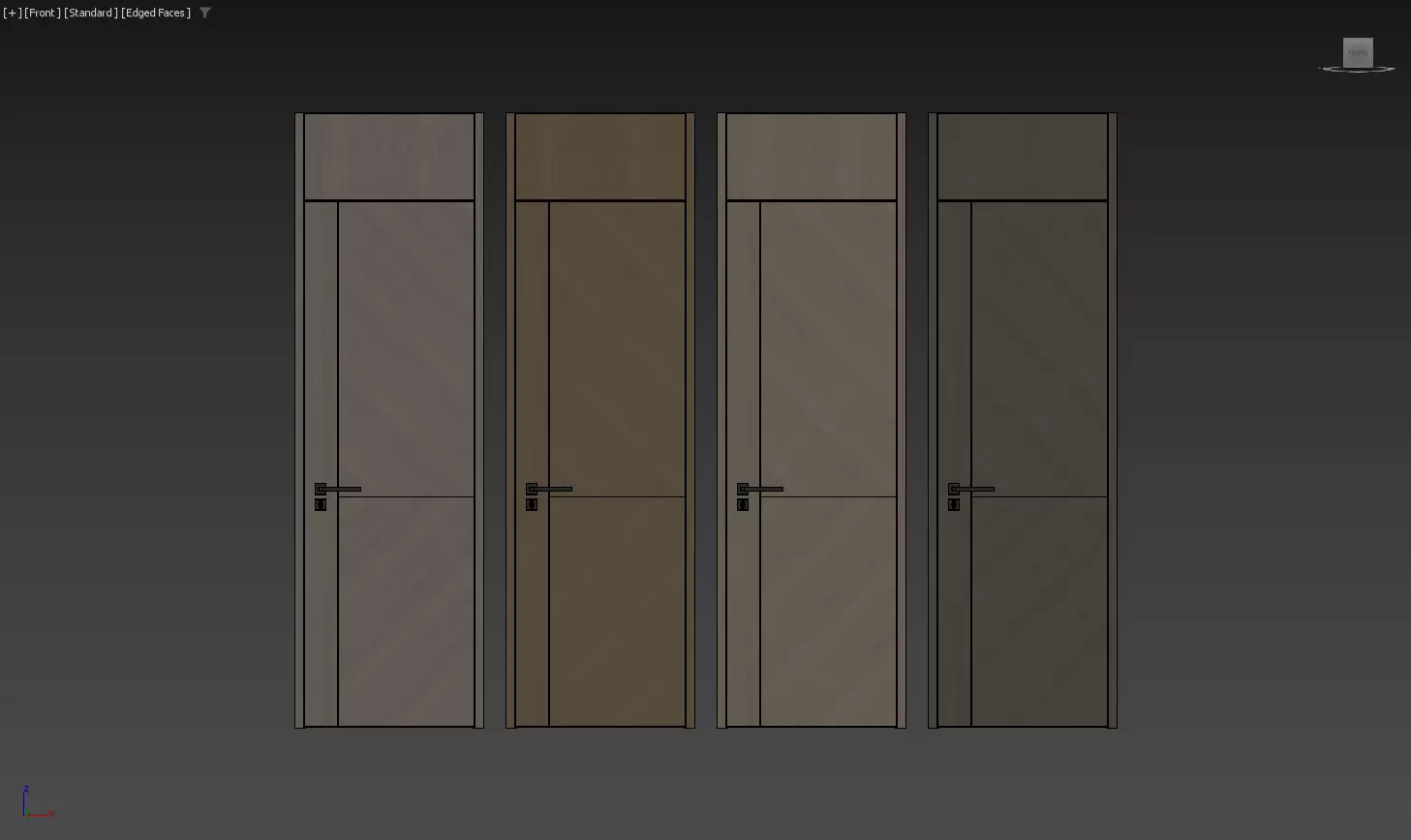 Modern Minimalist Interior Door Collection with Wooden Finish 3D model_2