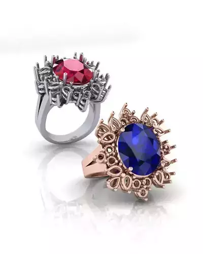 oval pear and round halo jewelry ring 