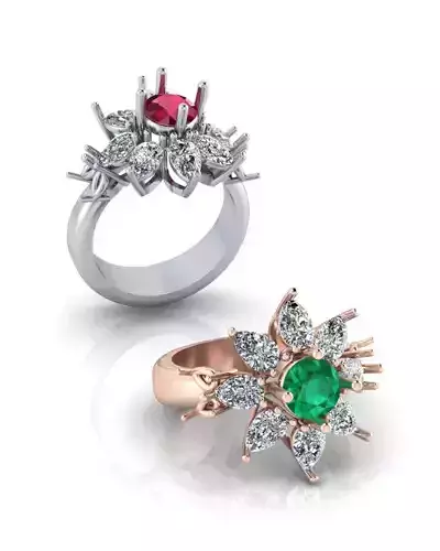 round pear halo high jewelry ring