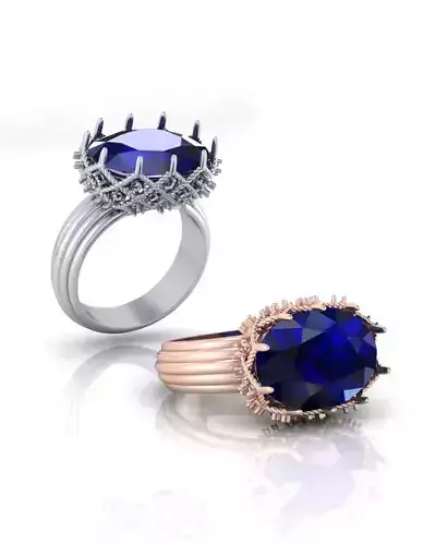 oval pave setting high luxury jewelry ring