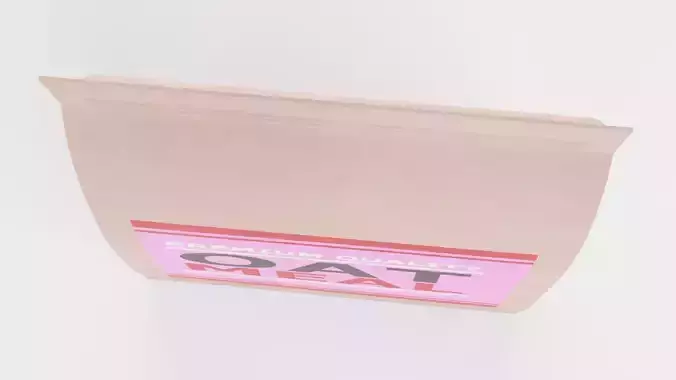 Oat Meal - Product Concept Packaging Low-poly 3D model 4