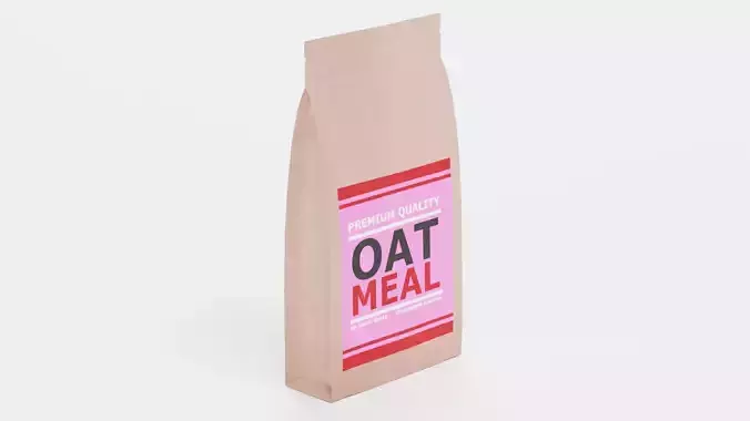 Oat Meal - Product Concept Packaging Low-poly 3D model 5