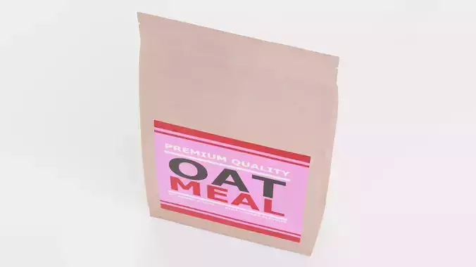 Oat Meal - Product Concept Packaging Low-poly 3D model 3