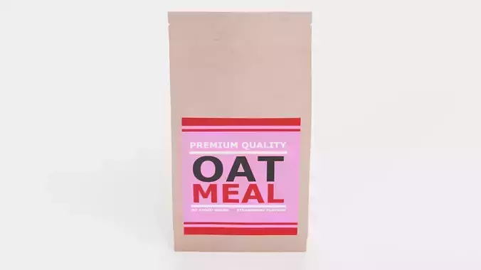 Oat Meal - Product Concept Packaging Low-poly 3D model 2