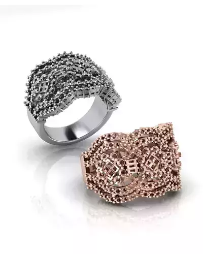 flower setting illusion full jewelry ring