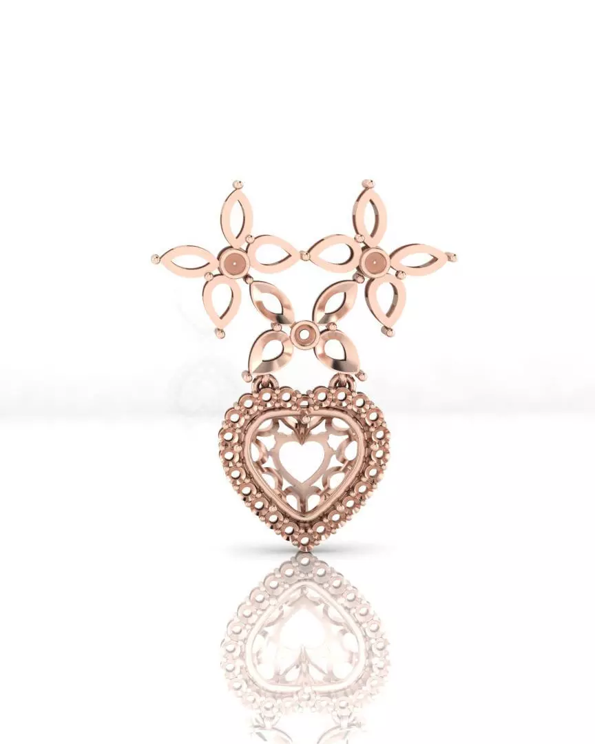 heart shape halo jewelry pendant 3D print model