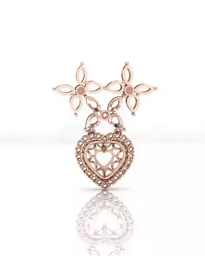 heart shape halo jewelry pendant