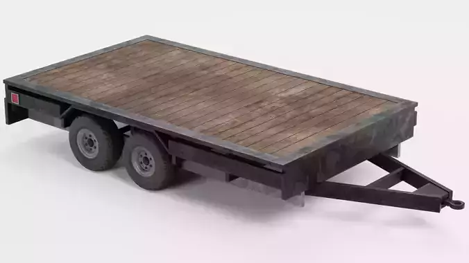 Old Utility Trailer V1 - Compact Drop Deck Vehicle Base