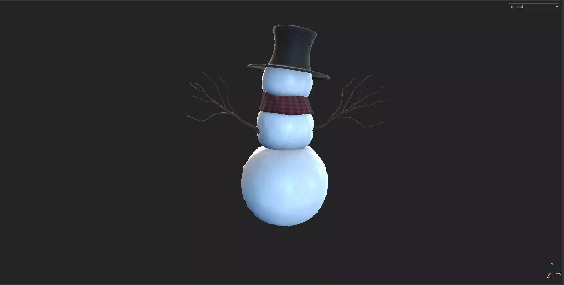 SNOWMAN christmas Low-poly 3D model_9