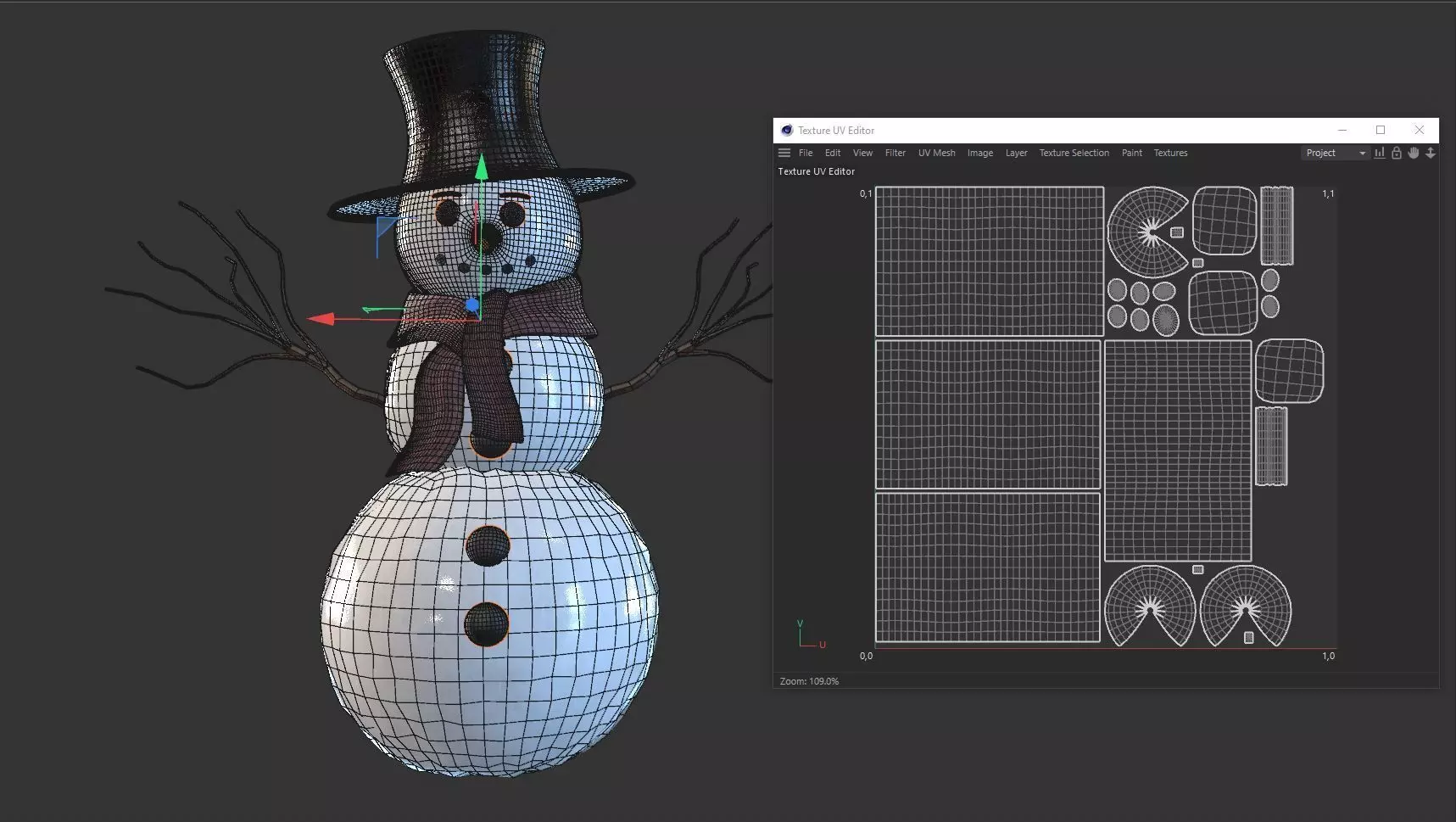 SNOWMAN christmas Low-poly 3D model_15