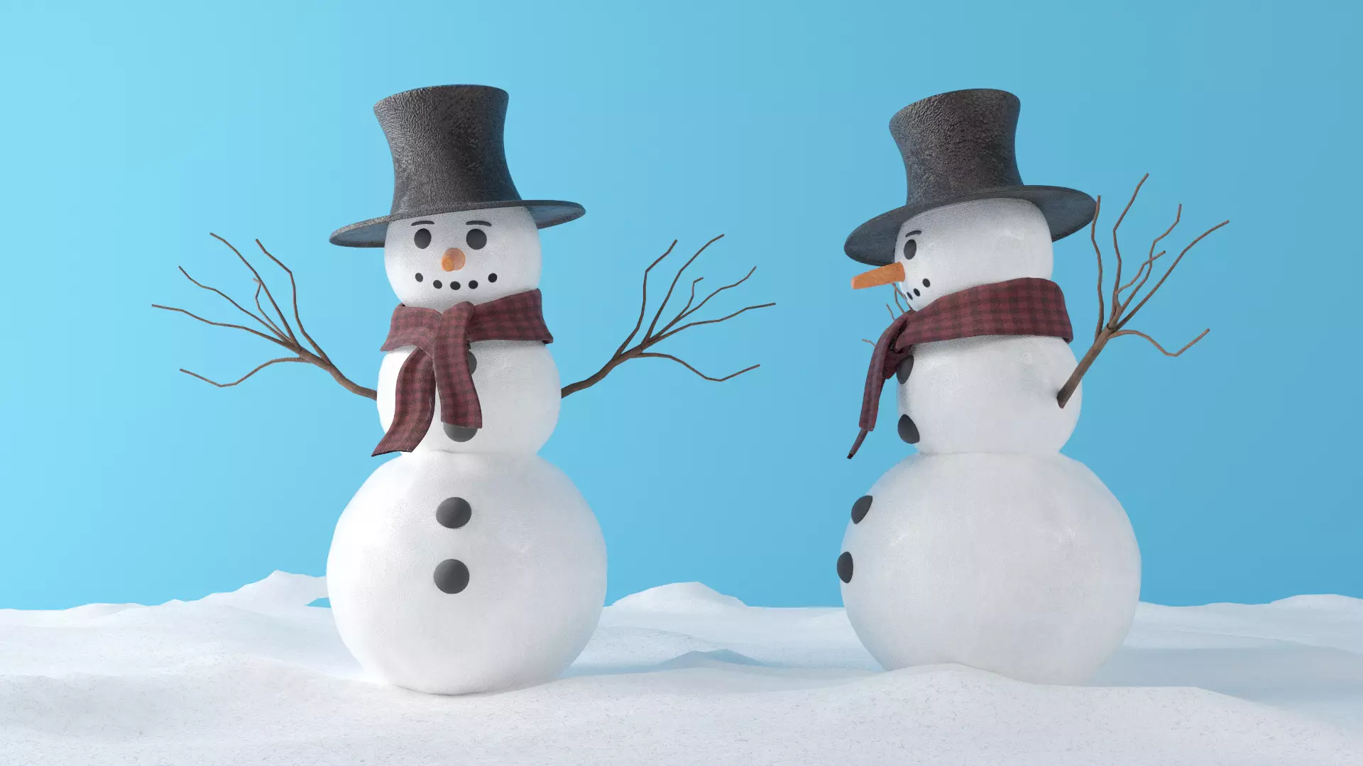 SNOWMAN christmas Low-poly 3D model_0