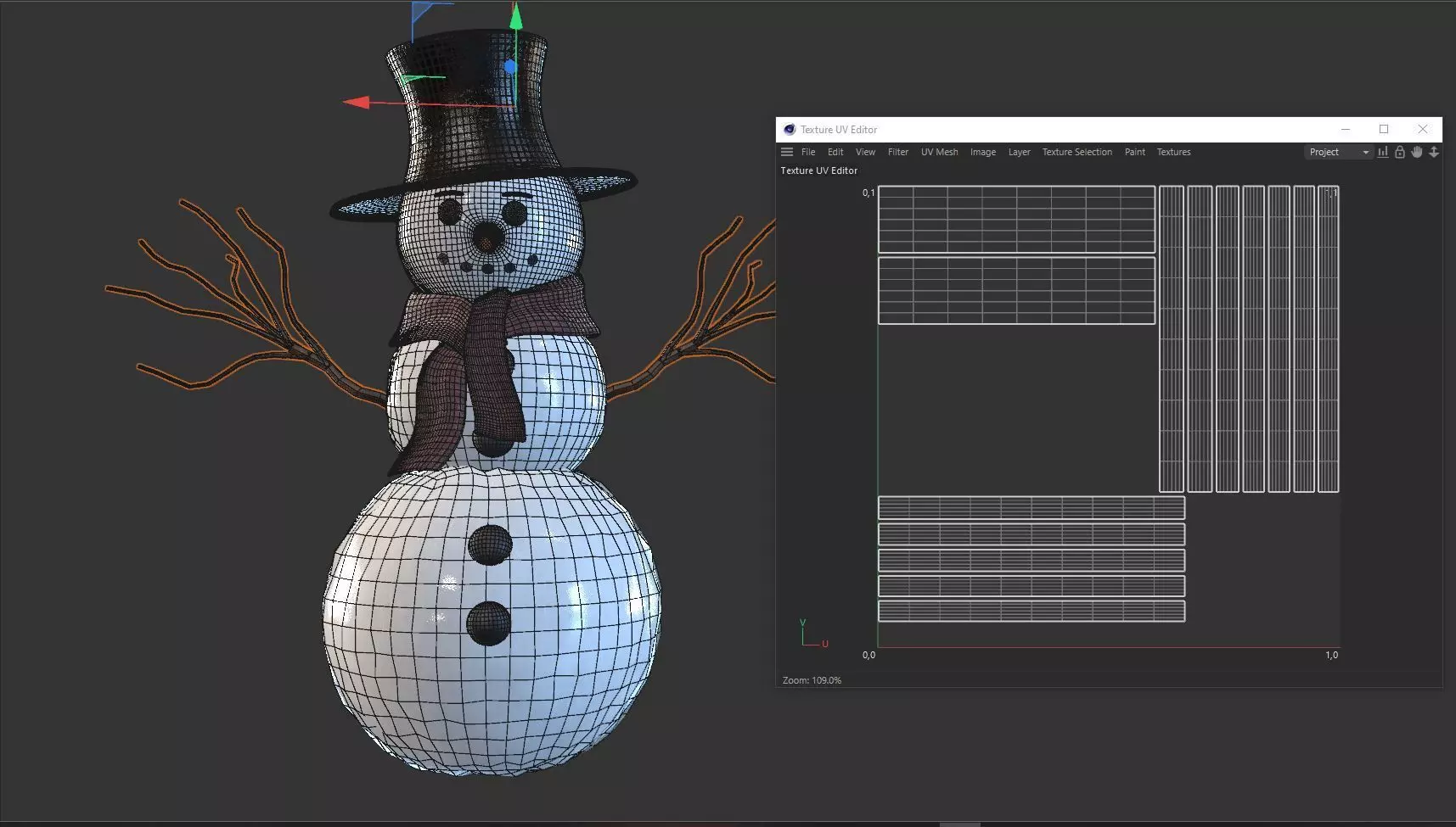 SNOWMAN christmas Low-poly 3D model_13