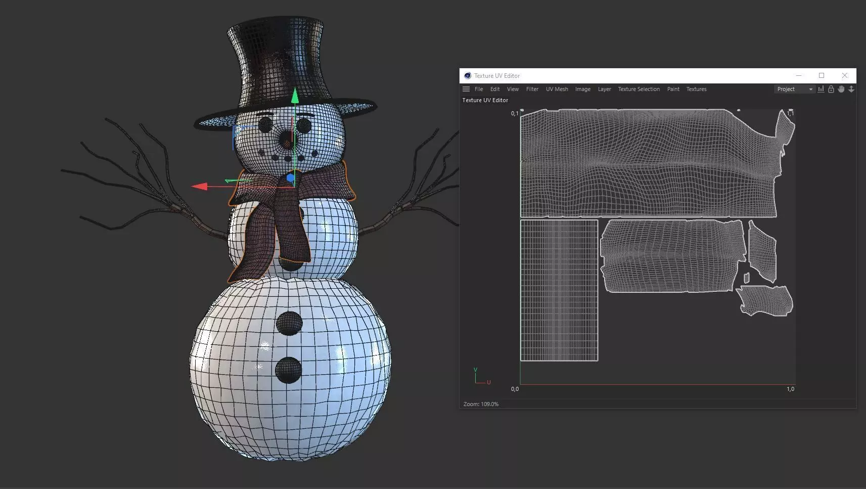 SNOWMAN christmas Low-poly 3D model_14