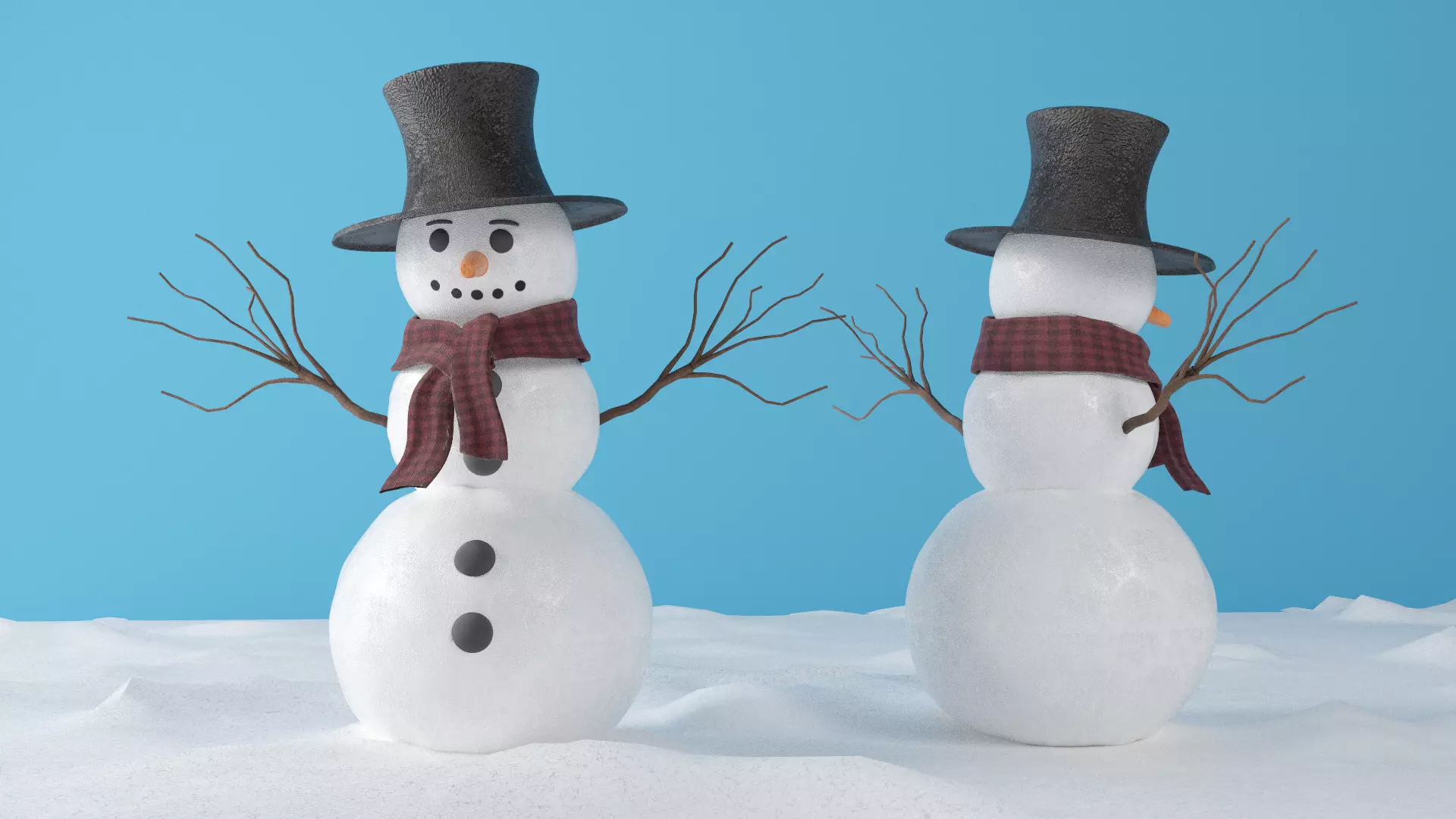 SNOWMAN christmas Low-poly 3D model_3