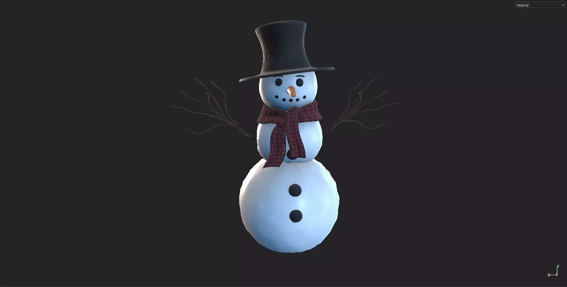 SNOWMAN christmas Low-poly 3D model_7